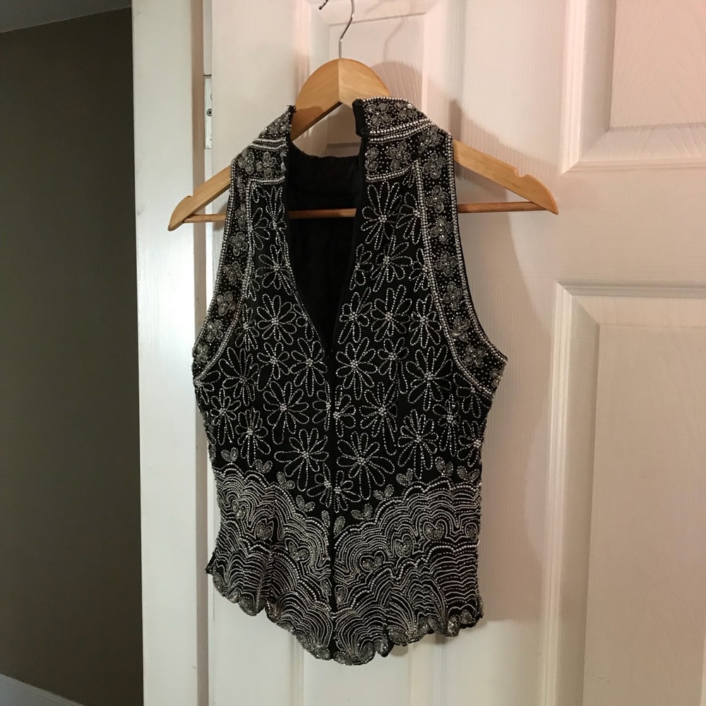 Beaded Halter Top - Papell Boutique